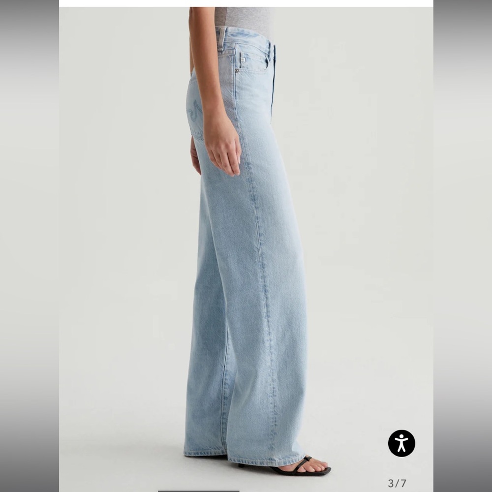 AG jeans Kora high rise wide leg light wash jeans size 27 light wear goldschmeid - Picture 8 of 11